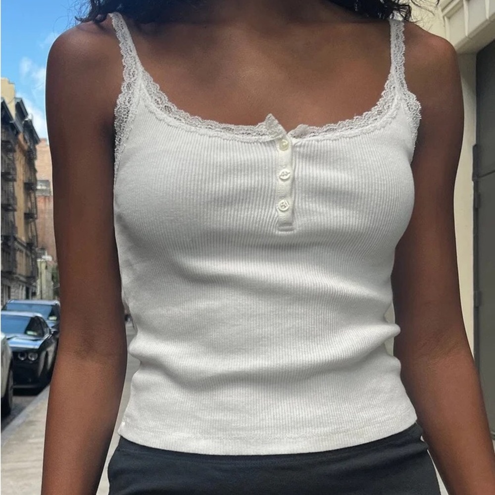 Brandy Melville Amaya Lace Tank Ivory